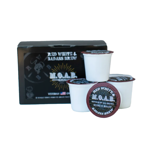 MOTHER OF ALL BREWS (MOAB)- K-CUPS - Red, White, & Badass Brew